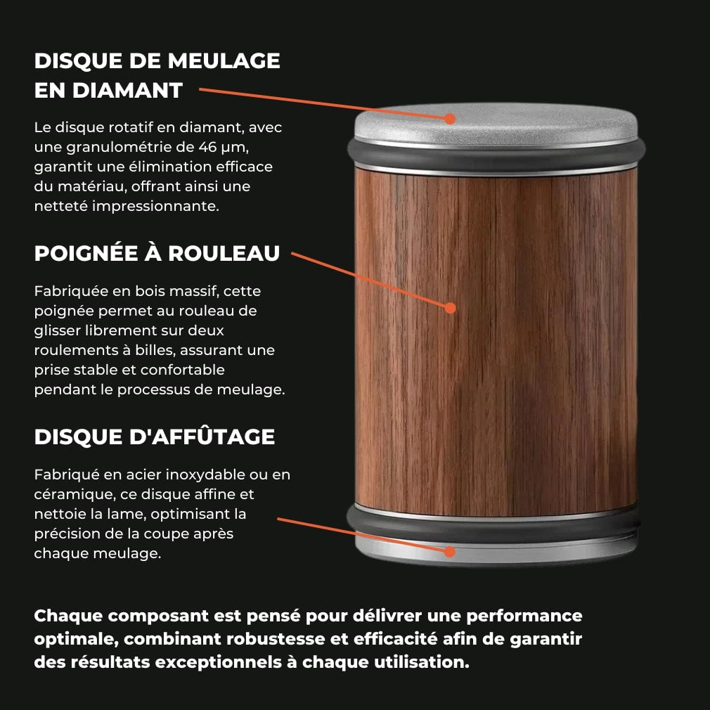 Wooden Knife Roller Sharpener